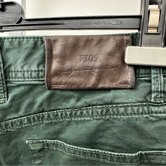 PT05 Swing Super Slim Fit Jeans Men's w34 Fade Effect Zip Fly Green Denim - Picture 4 of 6